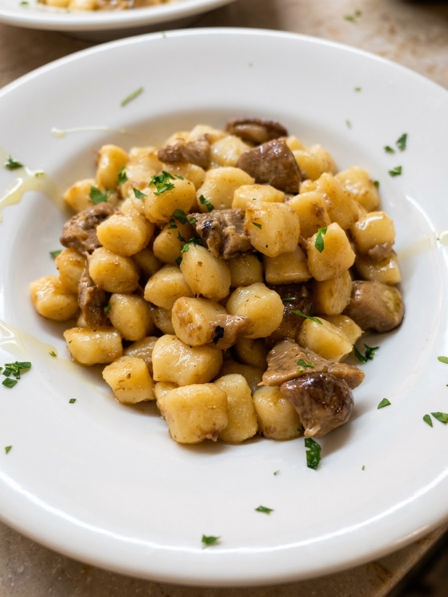 Gnocchi con funghi porcini